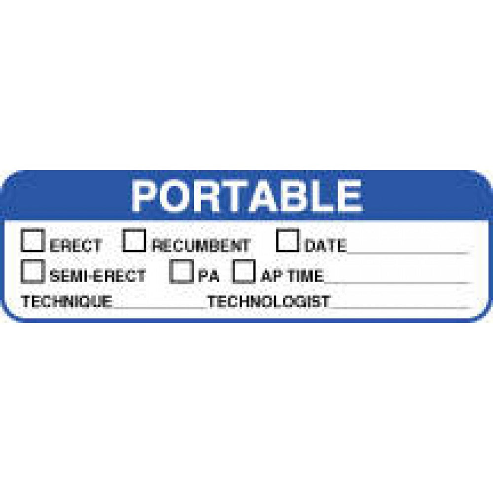 Label Paper Permanent Portable []Erect 2 7/8" X 7/8" White With Blue 1000 Per Roll