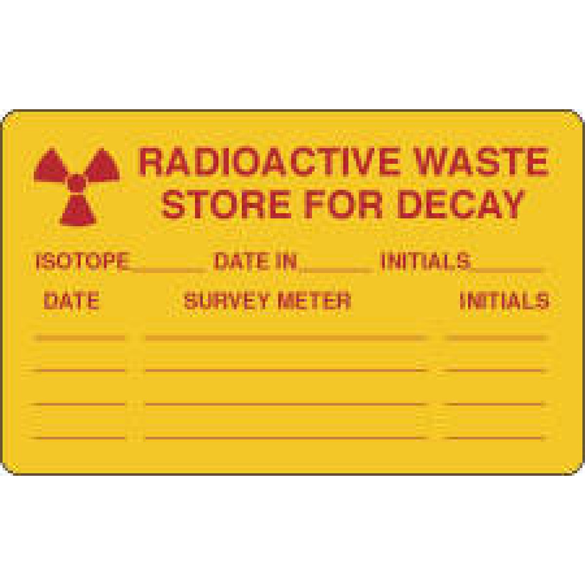 Hazard Label (Paper, Permanent) Radioactive Waste 4