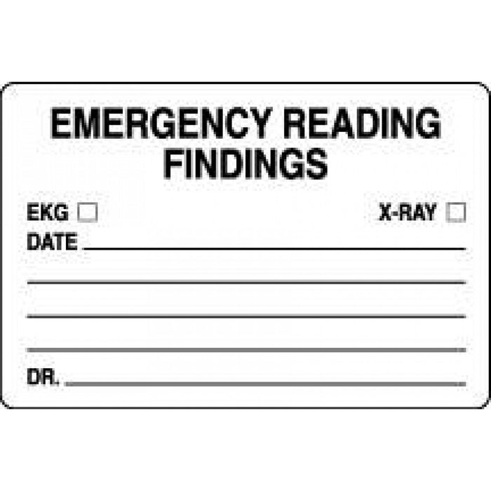 Label Paper Permanent Emergency Reading 3" X 2" White 500 Per Roll