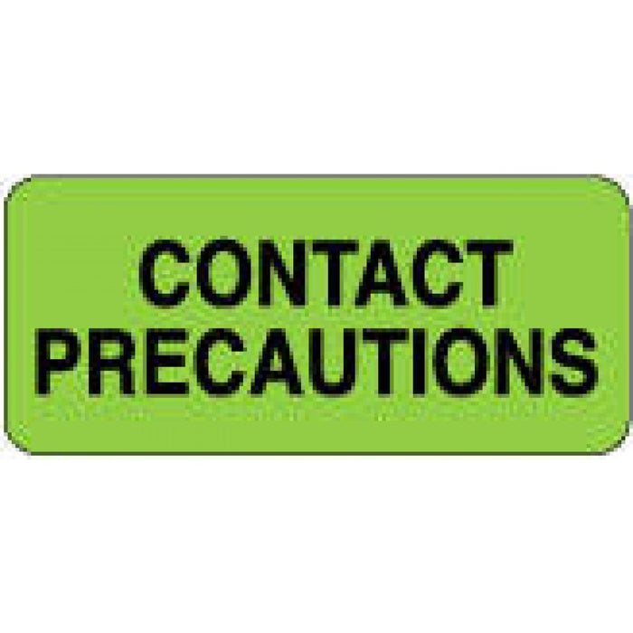 Label Paper Removable Contact Precautions 2 1"/4" X 1 Fl. Green 1000 Per Roll