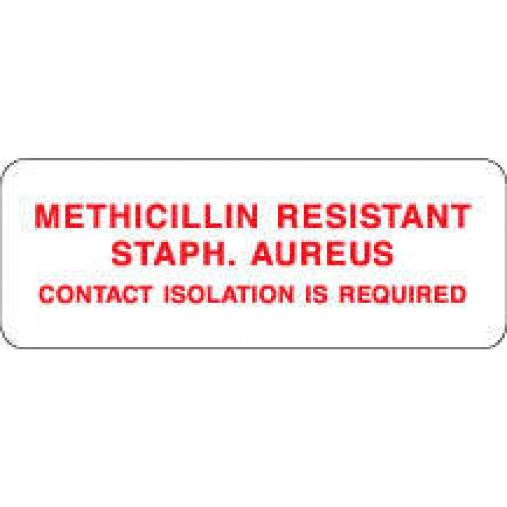 Label Paper Permanent Methicillin Resistant 3" X 1 1/8" White 1000 Per Roll