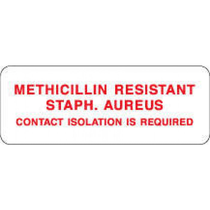 Label Paper Permanent Methicillin Resistant 3" X 1 1/8" White 1000 Per Roll