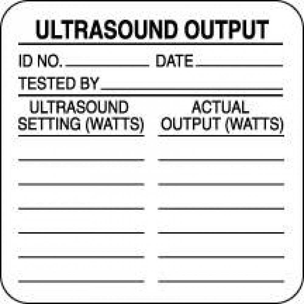 Label Paper Removable Ultrasound Output 1 1/2" X 1 1/2" White 1000 Per Roll