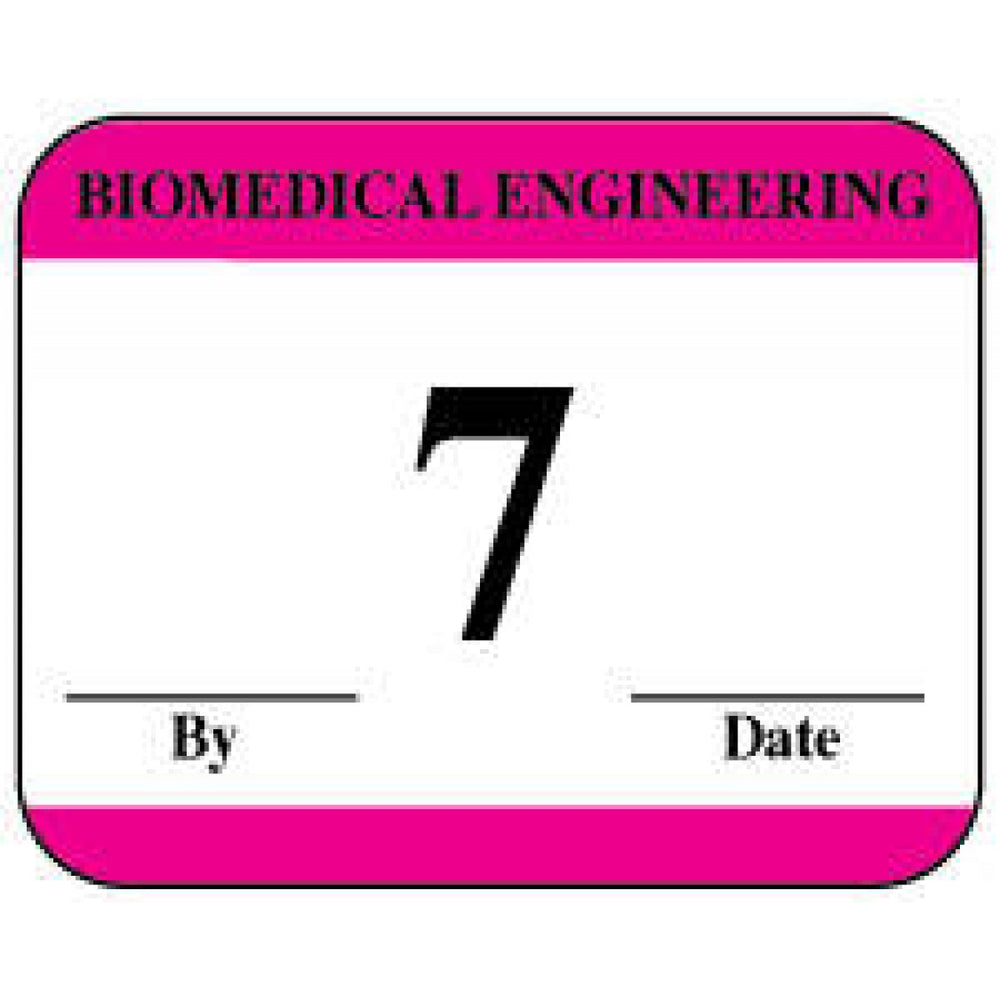 Label Synthetic Permanent Biomedical Engineering 1" 1/4" X 1 White With Pink 1000 Per Roll