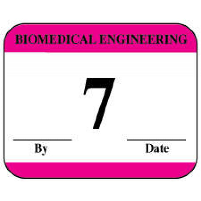 Label Synthetic Permanent Biomedical Engineering 1" 1/4" X 1 White With Pink 1000 Per Roll