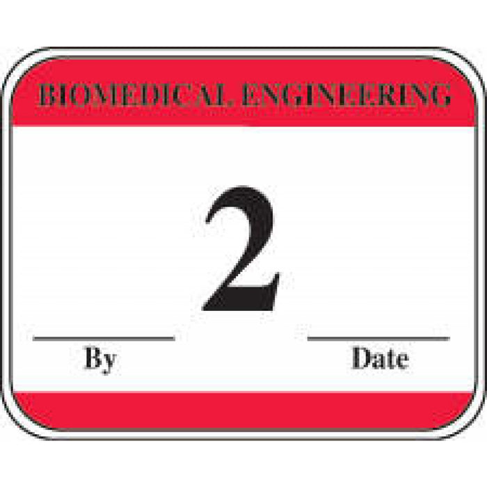 Label Synthetic Permanent Biomedical Engineering 1" 1/4" X 1 White With Red 1000 Per Roll