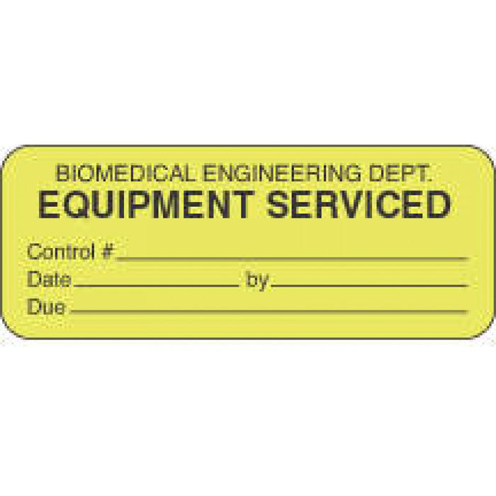 Label Paper Permanent Biomedical Engineering 2 1/4" X 7/8" Fl. Yellow 1000 Per Roll