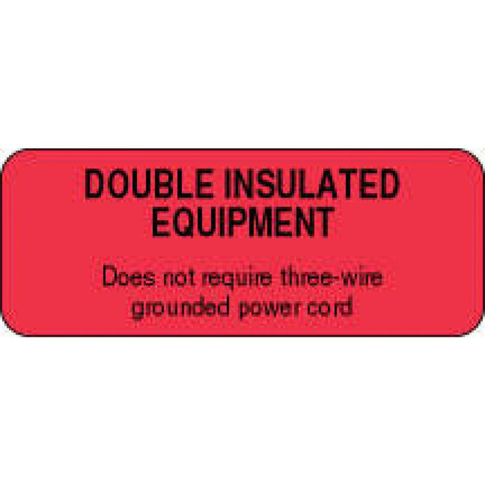 Label Paper Removable Double Insulated 2 1/4" X 7/8" Fl. Red 1000 Per Roll