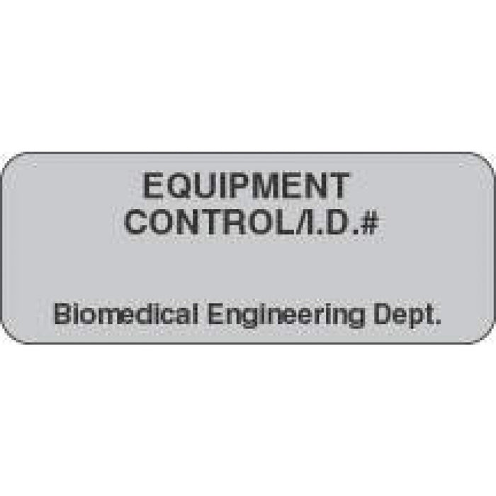 Label Paper Removable Equipment Control/I.D.# 2 1/4" X 7/8" Gray 1000 Per Roll