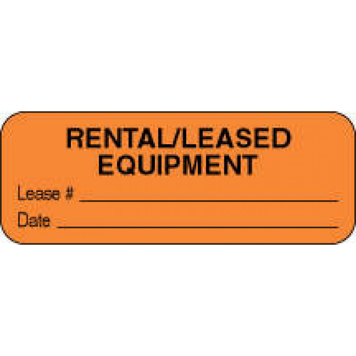 Label Paper Removable Rental/Leased Equipment 2