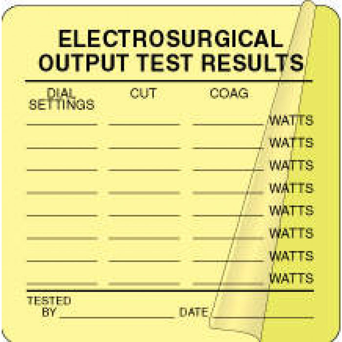 Label Self-Laminating Paper Permanent Electrosurgical 1 1/2" Core 2 1/2" X 2 1/2" Fl. Yellow 500 Per Roll