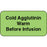 Label Paper Permanent Cold Agglutinin Warm 1 5/8" X 7/8" Fl. Green 1000 Per Roll
