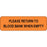 Label Paper Permanent Please Return To 2 7/8" X 7/8" Fl. Orange 1000 Per Roll