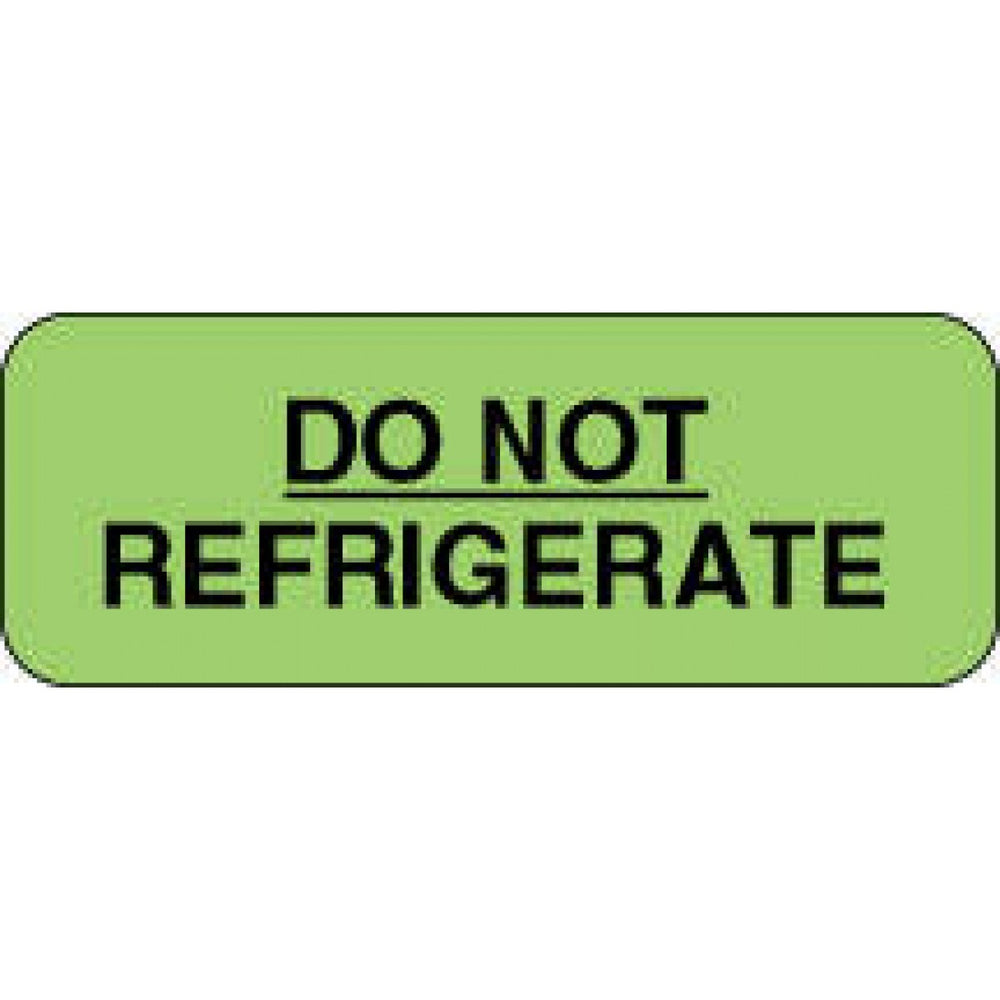 Label Paper Permanent Do Not Refrigerate 2" X 3/4" Fl. Green 1000 Per Roll