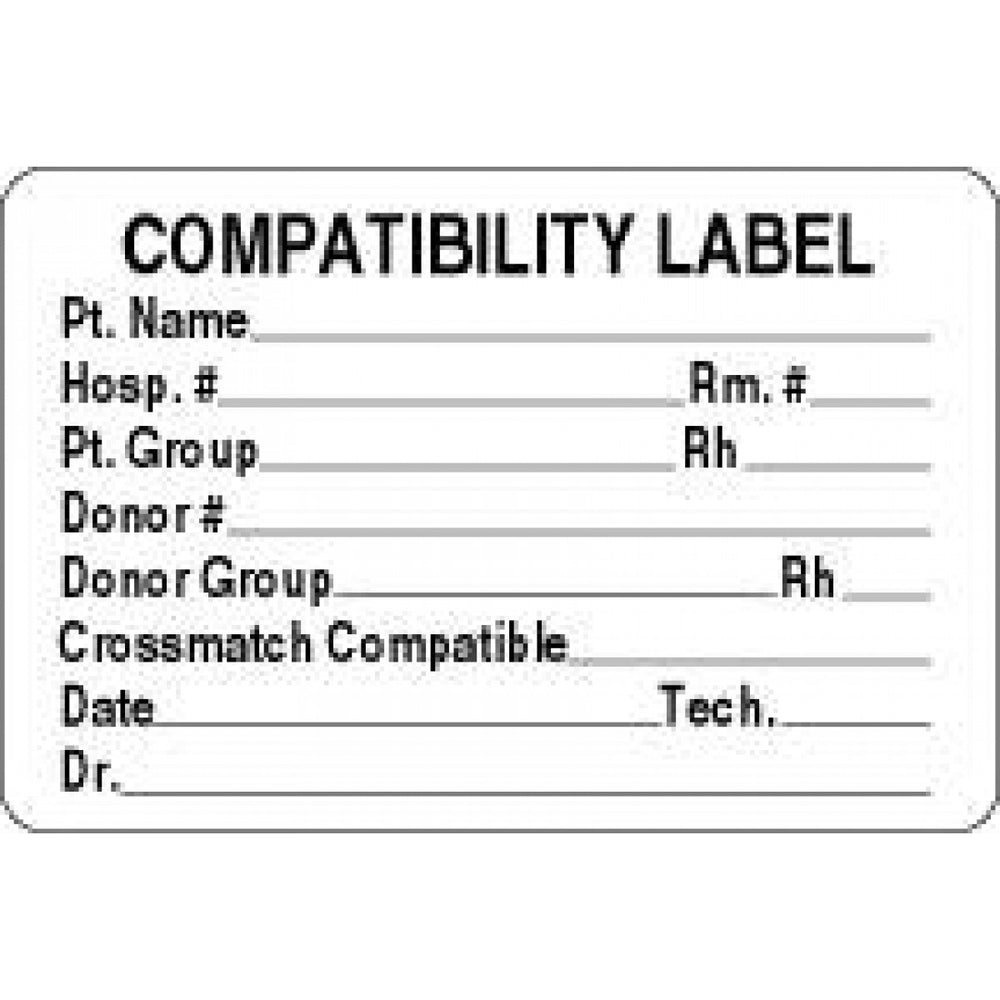 Lab Communication Label (Paper, Permanent) Compatibility Label 3