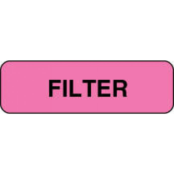 Label Paper Permanent Filter 1 1/4" X 3/8" Fl. Pink 1000 Per Roll