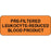 Label Paper Permanent Pre-Filtered Leukocyte 2 1/4" X 7/8" Fl. Orange 1000 Per Roll