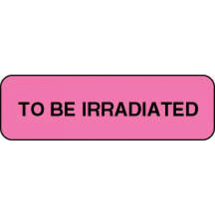 Label Paper Permanent To Be Irradiated 2 1/4" X 7/8" Fl. Pink 1000 Per Roll