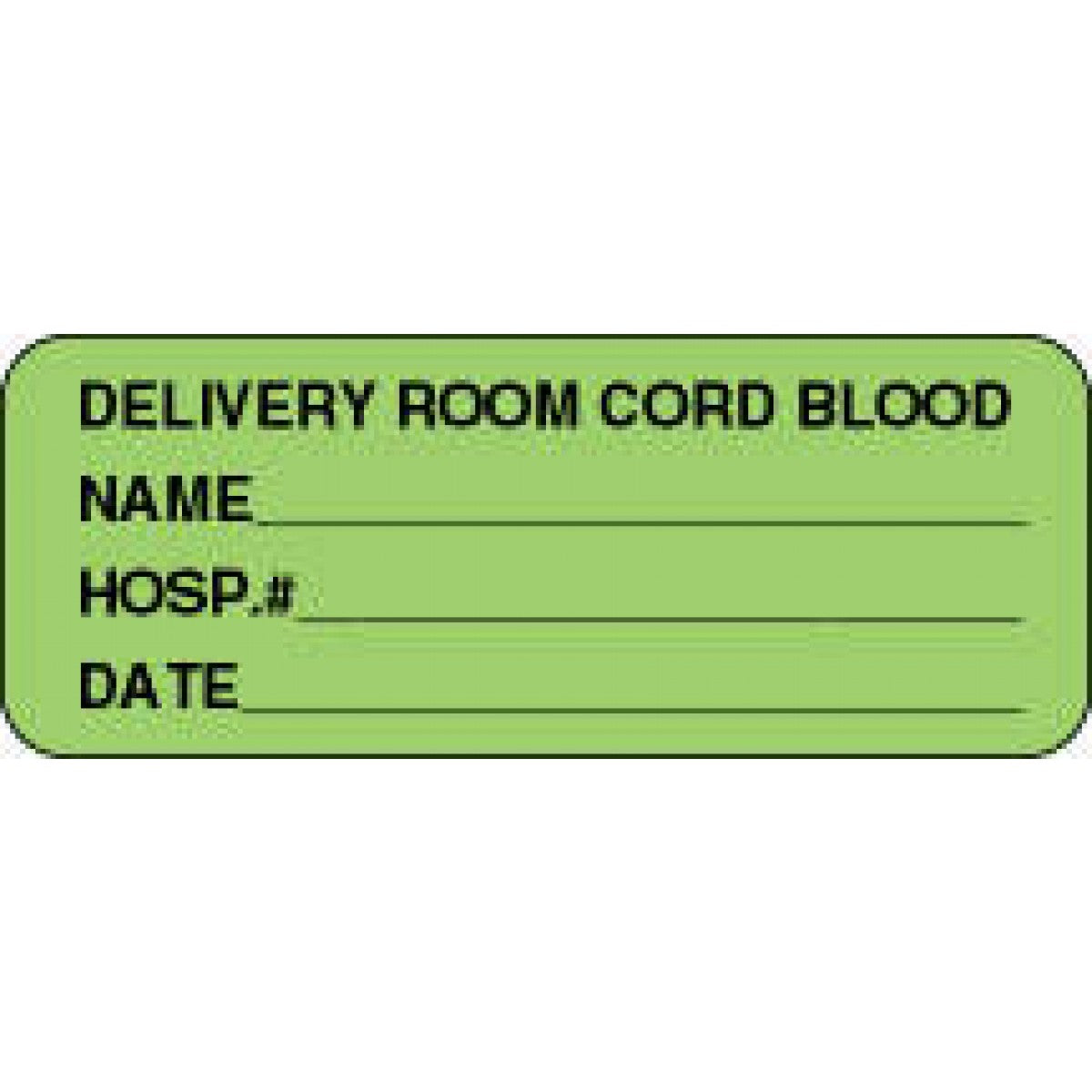 Lab Communication Label (Paper, Permanent) Delivery Room Cord 2 1/4