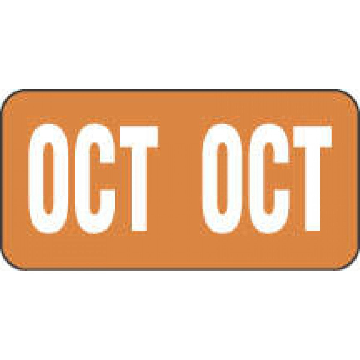 Tab Compatible 1279 Color Code Label Month "Oct" 1" X 1/2" Dark Orange ...