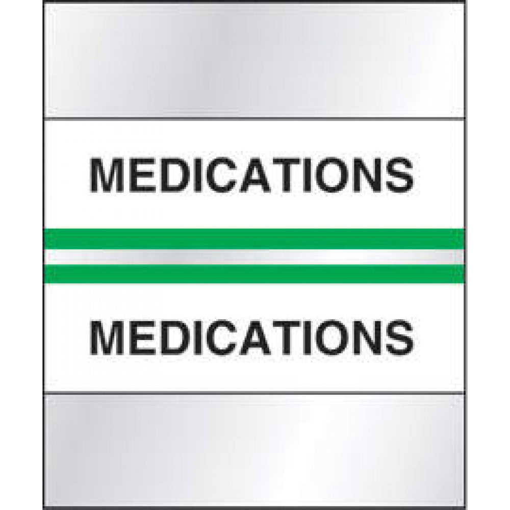 Chart Tab Paper Medications 1 1/4" X 1 1/2" Light Green 100 Per Package