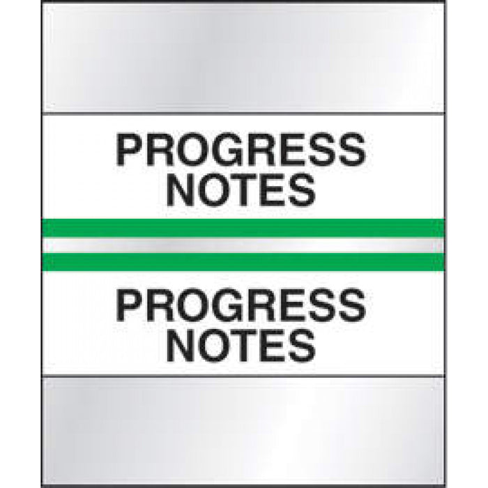Chart Tab Paper Progress Notes 1 1/4" X 1 1/2" Light Green 100 Per Package