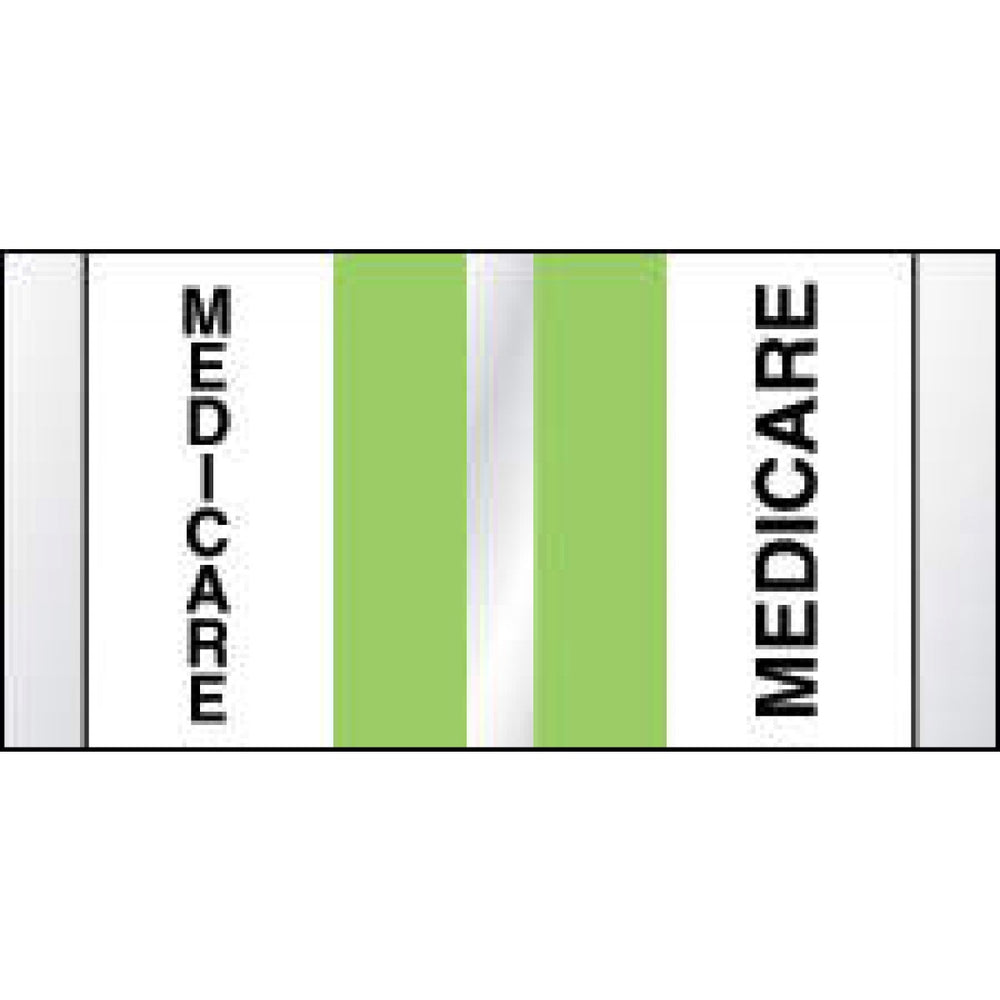 Chart Tab Paper Medicare Medicare 1 1/2" X 3/4" Green 108 Per Package