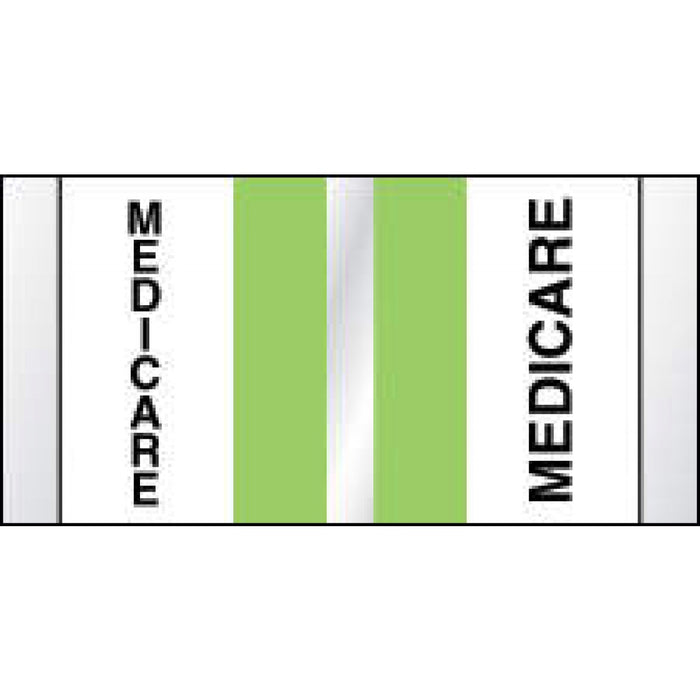 Chart Tab Paper Medicare Medicare 1 1/2" X 3/4" Green 108 Per Package