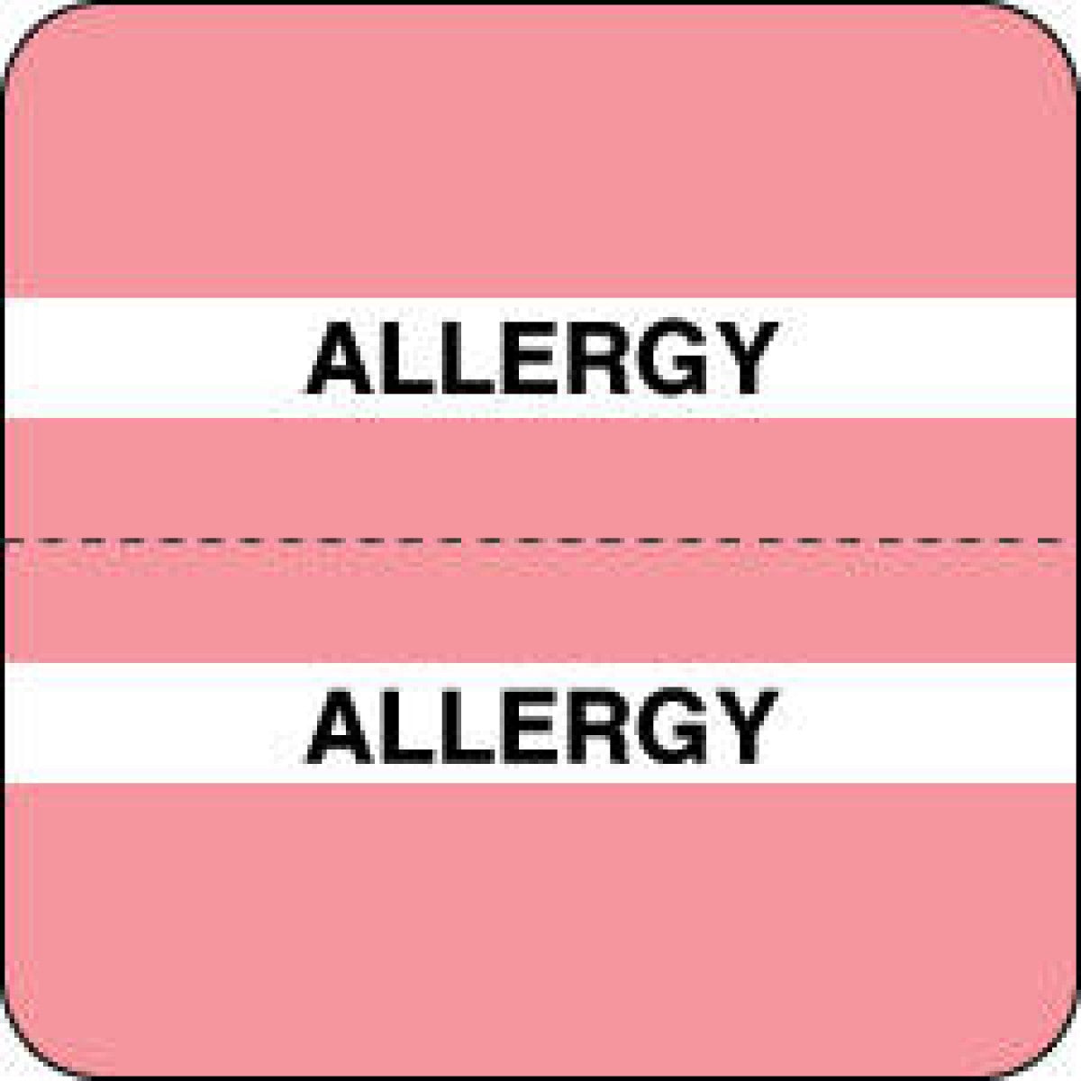 Chart Tab Paper Allergy Allergy 1 1/2" X 1 1/2" Pink 100 Per Roll
