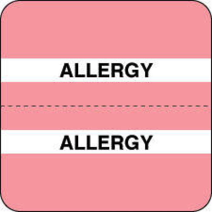 Chart Tab Paper Allergy Allergy 1 1/2" X 1 1/2" Pink 100 Per Roll