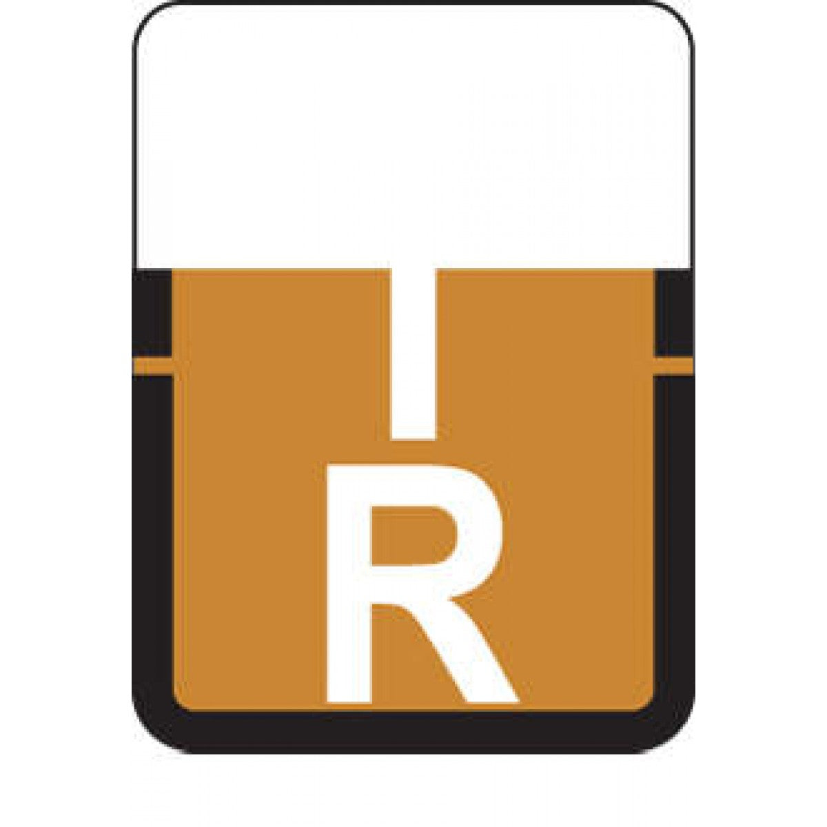 Tab Compatible 1307 Color Code Label Alpha "R" 1" X 3/4" Brown Permane ...