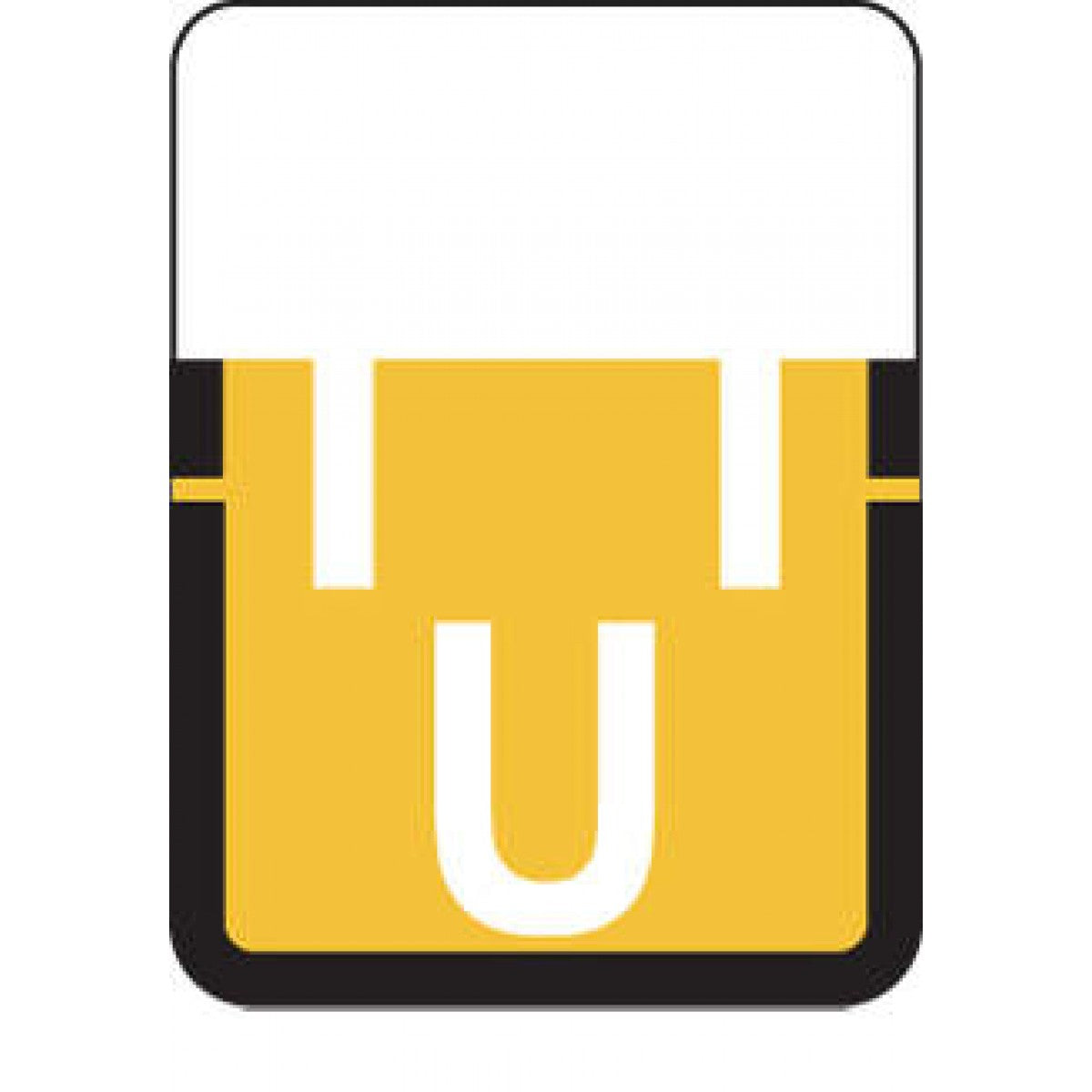 Tab Compatible 1307 Color Code Label Alpha "U" 1" X 3/4" Light Orange ...