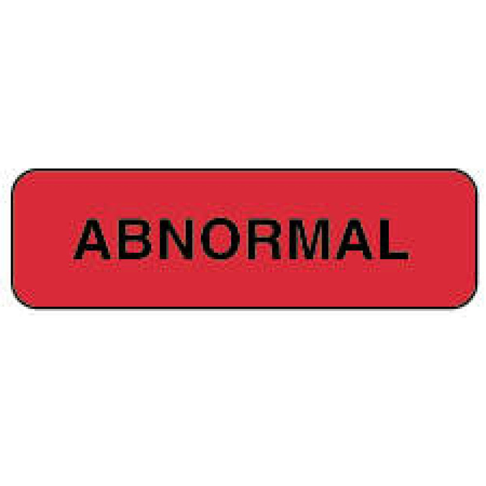 Label Paper Permanent Abnormal 1 1/4" X 3/8" Fl. Red 1000 Per Roll