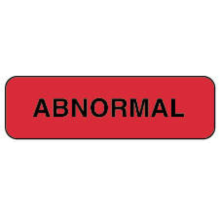 Label Paper Permanent Abnormal 1 1/4" X 3/8" Fl. Red 1000 Per Roll