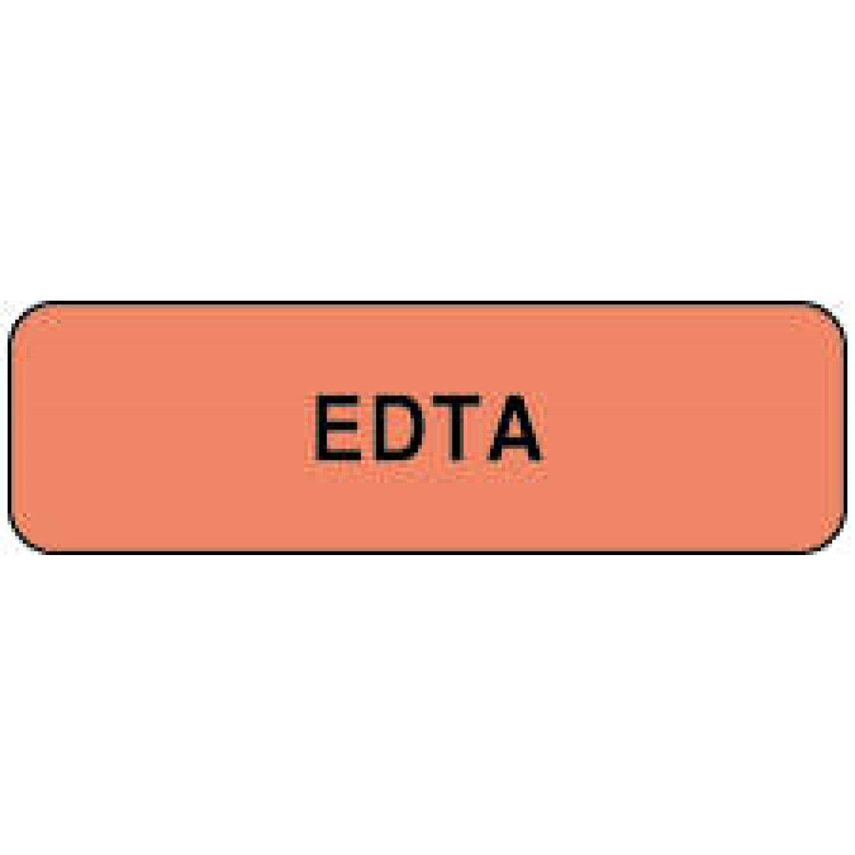 Lab Communication Label (Paper, Permanent) Edta 1 1/4