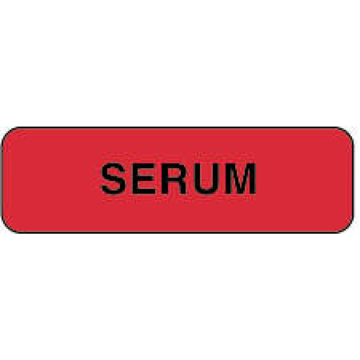 Lab Communication Label (Paper, Permanent) Serum 1 1/4
