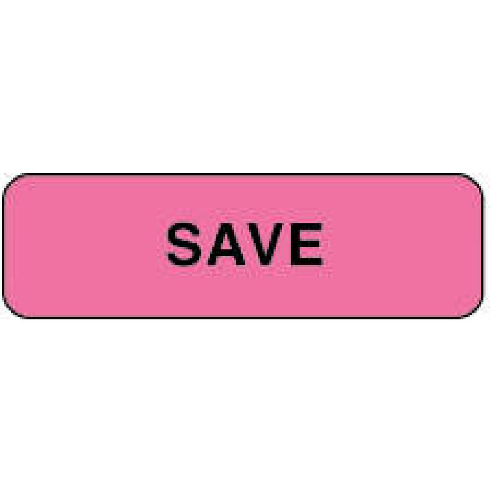 Label Paper Permanent Save 1 1/4" X 3/8" Fl. Pink 1000 Per Roll