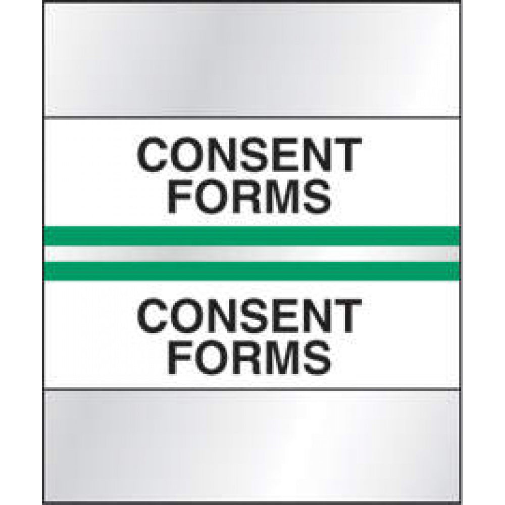 Chart Tab Paper Consent Forms 1 1/4" X 1 1/2" Lime Green 100 Per Package