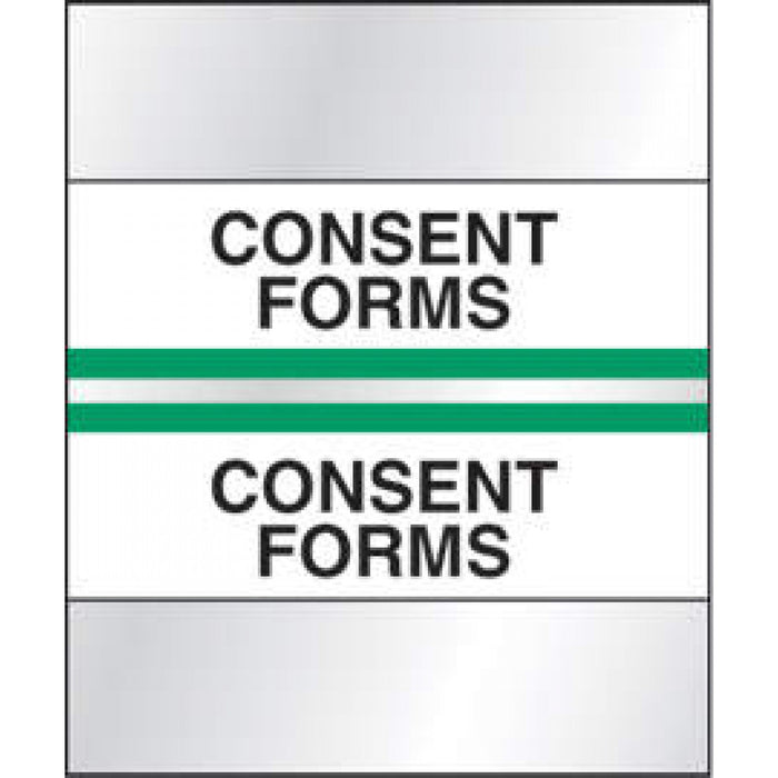 Chart Tab Paper Consent Forms 1 1/4" X 1 1/2" Lime Green 100 Per Package