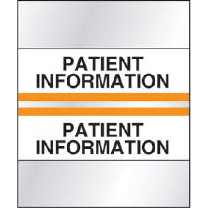 Chart Tab Paper Patient Information 1 1/4" X 1 1/2" Orange 100 Per Package