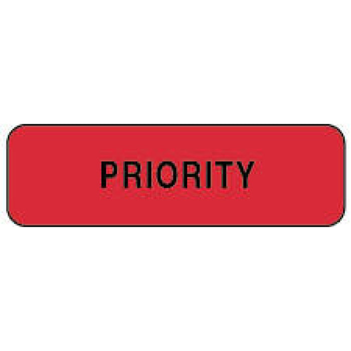 Label Paper Permanent Priority 1 1/4" X 3/8" Fl. Red 1000 Per Roll