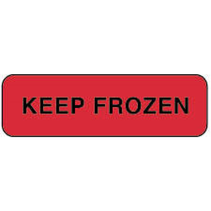 Label Paper Permanent Keep Frozen 1 1/4" X 3/8" Fl. Red 1000 Per Roll