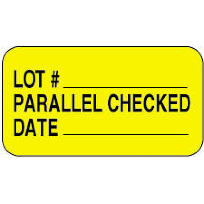 Label Paper Permanent Lot # ___ 1 5/8" X 7/8" Yellow 1000 Per Roll