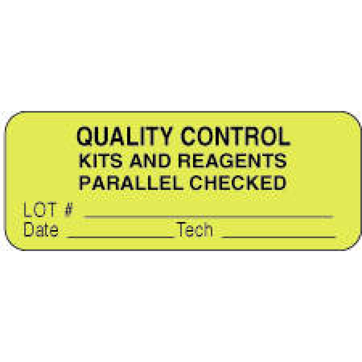 Lab Communication Label (Paper, Permanent) Quality Control Kits 2 1/4 ...