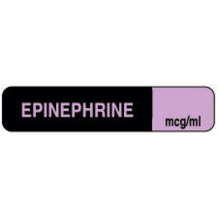 Anesthesia Label Paper Permanent Epinephrine Mcg/Ml 1 1/2" X 1/3" Lilac 1000 Per Roll