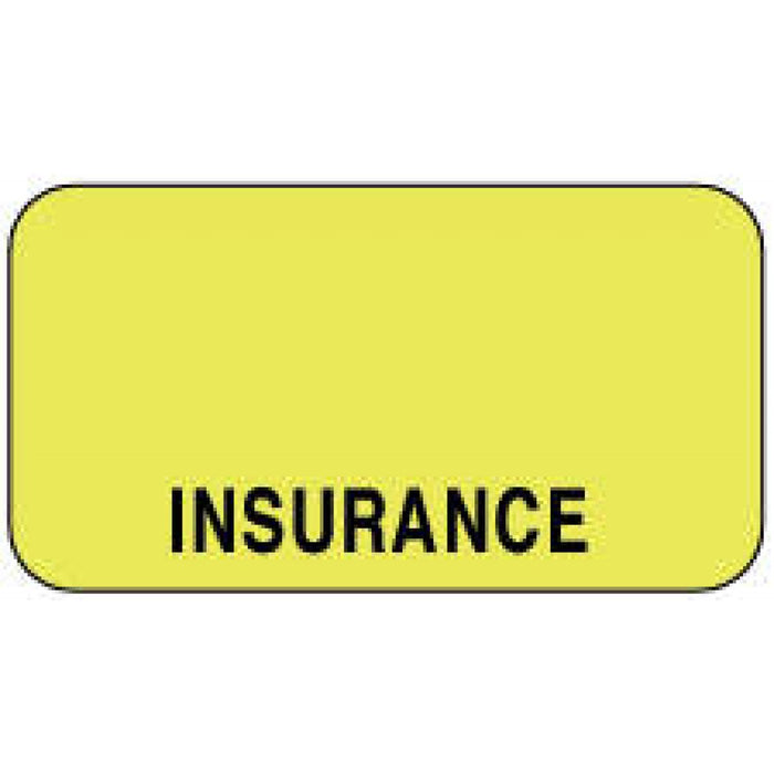 Label Paper Permanent Insurance 1 5/8" X 7/8" Fl. Yellow 1000 Per Roll