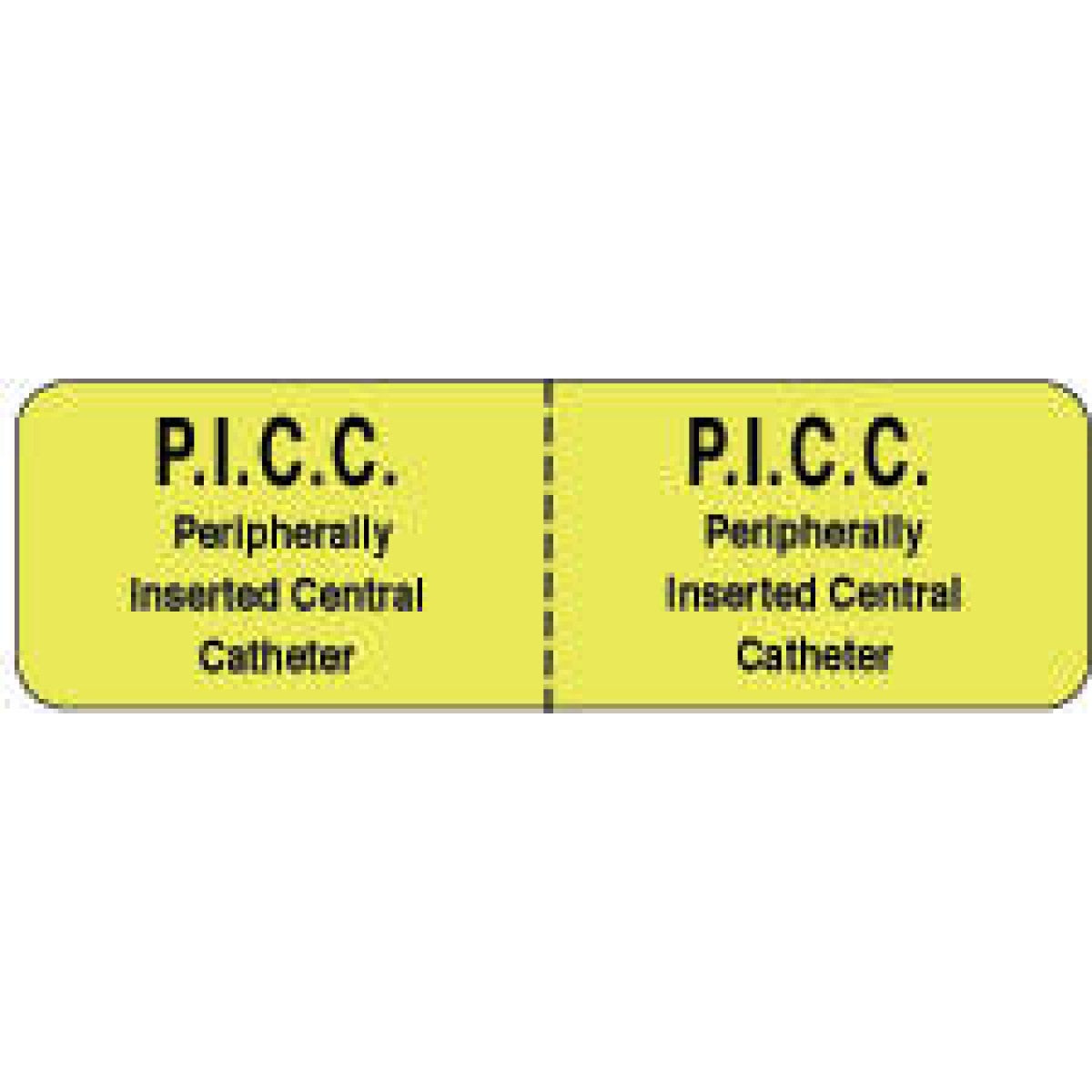 Iv Label Wraparound Paper Permanent P.I.C.C. Peripherally 2 7/8
