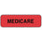 Label Paper Permanent Medicare 1 1/4" X 3/8" Fl. Red 1000 Per Roll