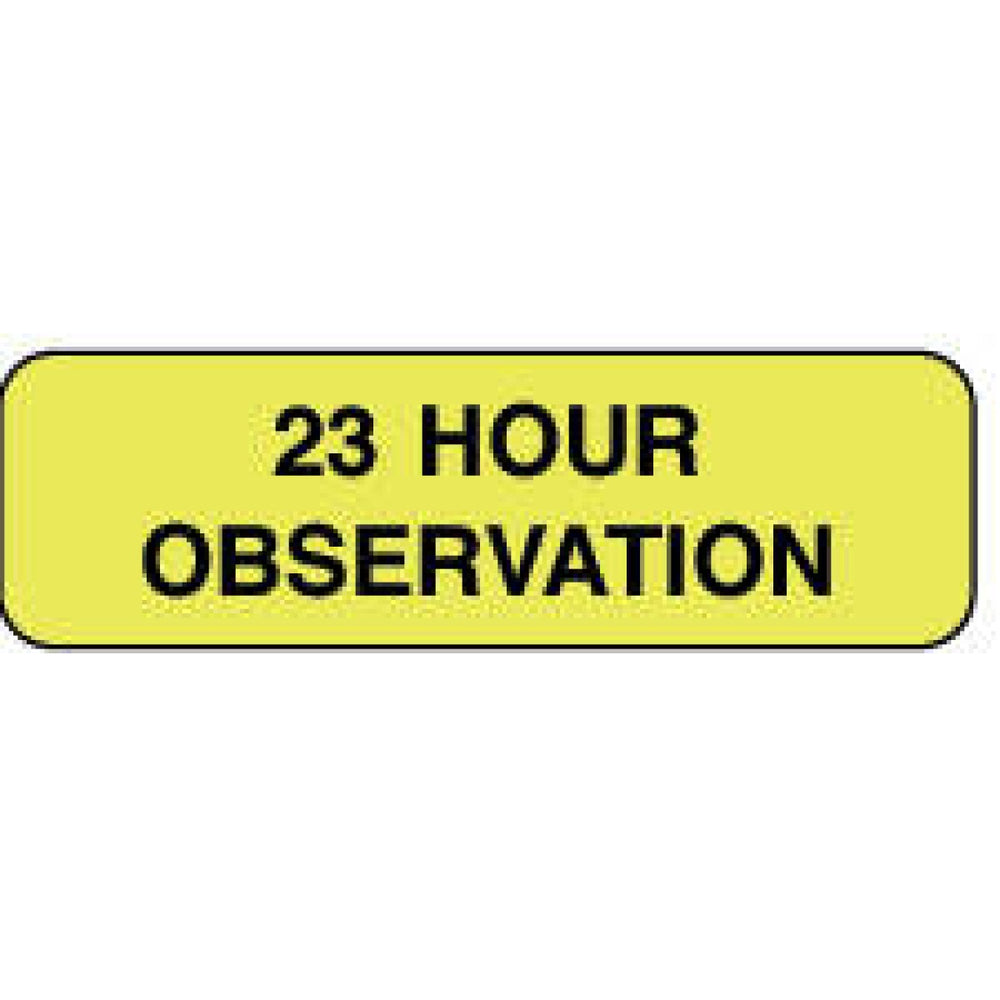 Label Paper Permanent 23 Hour Observation 1 1/4" X 3/8" Fl. Yellow 1000 Per Roll