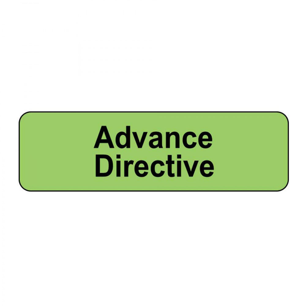 Label Paper Permanent Advance Directive 1 1/4" X 3/8" Fl. Green 1000 Per Roll